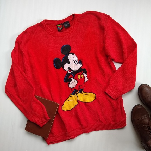 Disney Sweaters - Mickey • vintage red oversized sweater